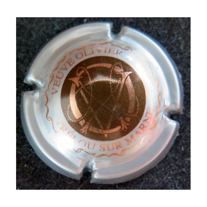 Capsule Muselet de champagne Vve OLIVIER n° 6a gris foncé et or 