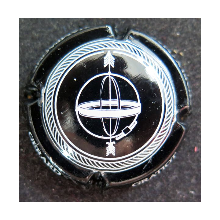 Capsule Muselet de bouteille de champagne GRATIOT Gérard N° 10 Noir et blanc