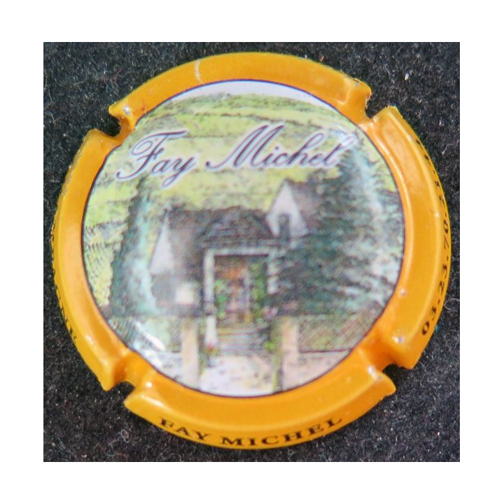 Capsule Muselet de bouteille de champagne FAY Michel n° 43c contour orange