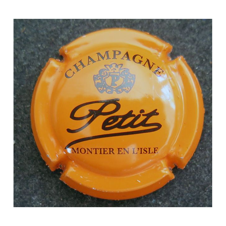 Capsule Muselet de bouteille de champagne PETIT Fabrice n° 2e orange et noir
