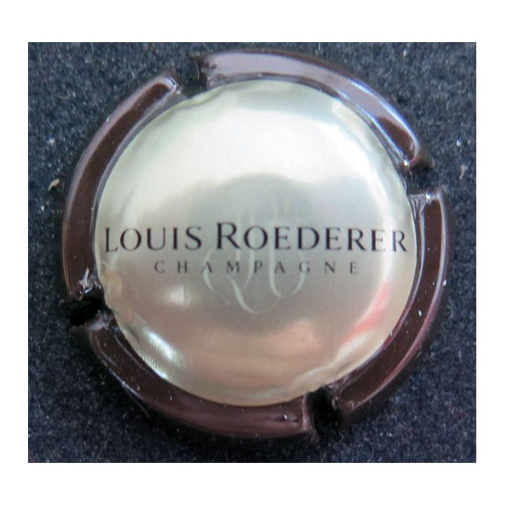 Capsule Muselet de bouteille de champagne RŒDERER Louis n° 104 Argent noir et blanc