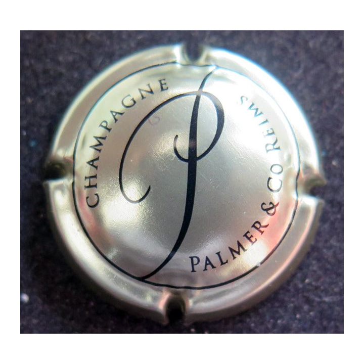 Capsule Muselet de bouteille de champagne PALMER & C° n°18h or pâle et noir