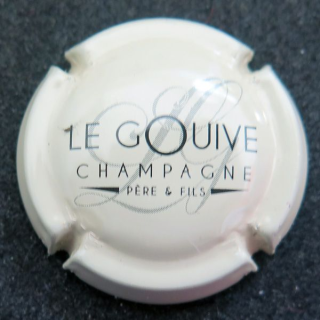 Capsule Muselet de bouteille de champagne LE GOUIVE P. et F. nouveau crème