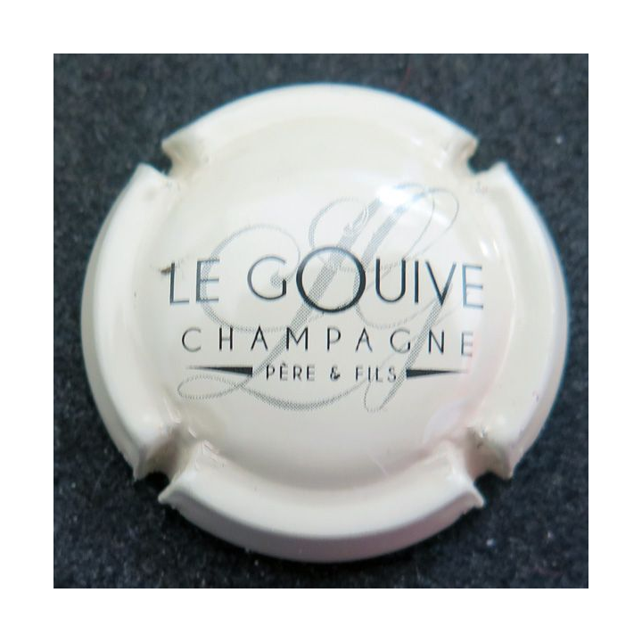 Capsule Muselet de bouteille de champagne LE GOUIVE P. et F. nouveau crème
