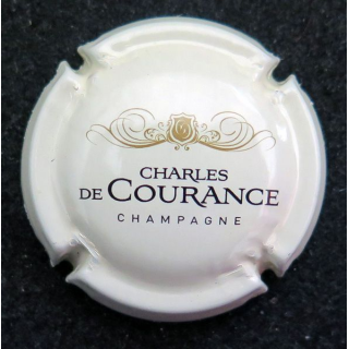 Capsule Muselet de bouteille de champagne CHARLES DE COURANCE n° 4 blanc, noir et or 