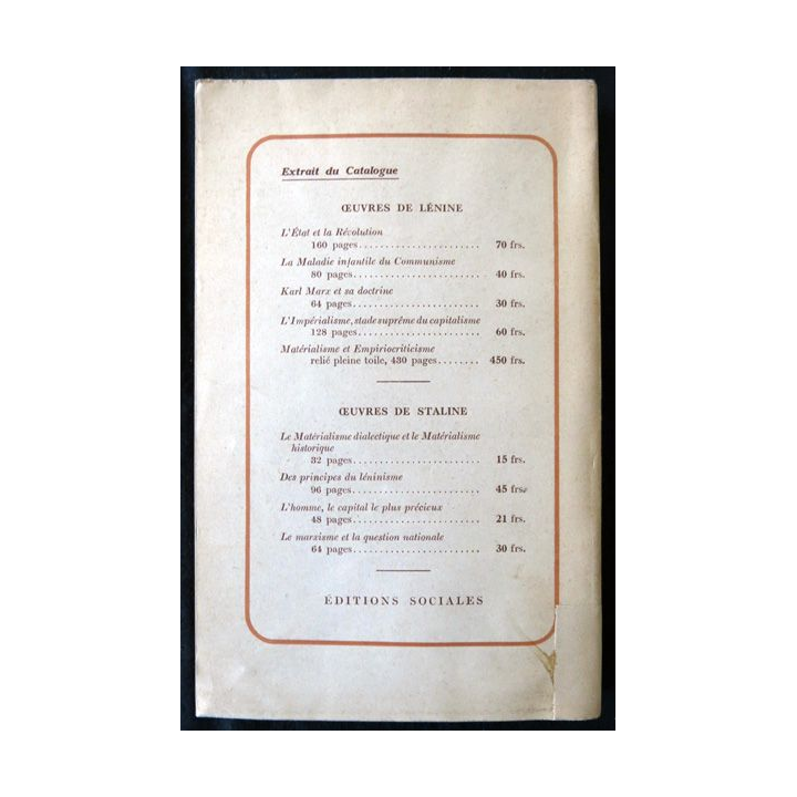 Histoire du parti communiste de l'URSS aux Editons Sociales Paris 1946