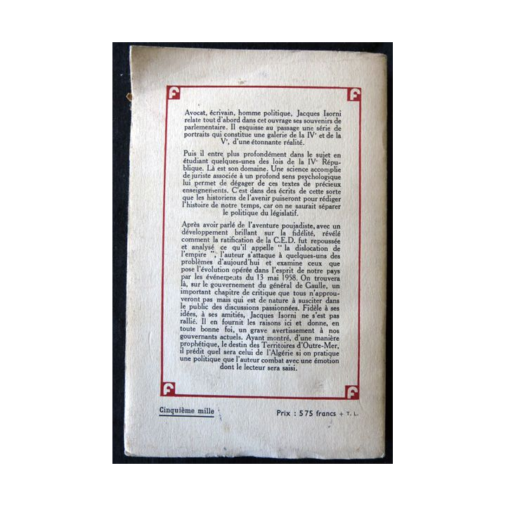 Ainsi passe les républiques de Jacques Isorni aux Editions Flammarion