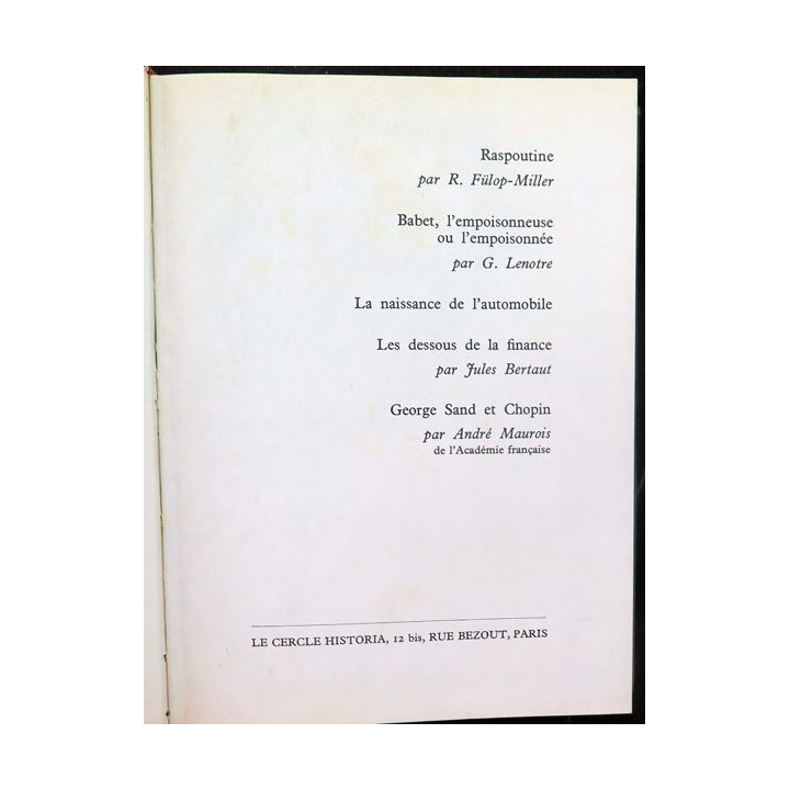 Le Cercle Historia Raspoutine 