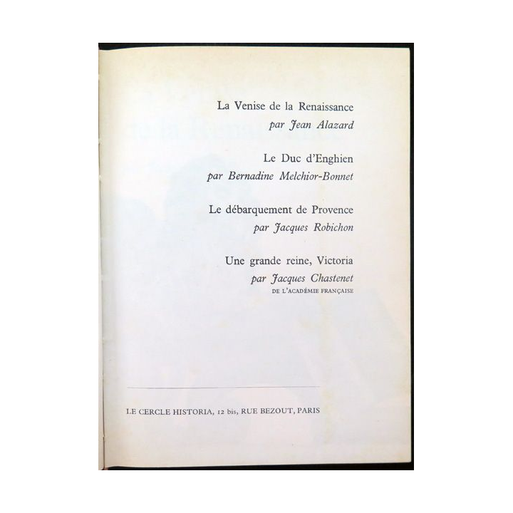 Le Cercle Historia La Venise de la Renaissance / Le Duc d'Enghien