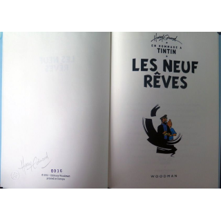 Croquis et images de Tintin les neuf rêves de Harry Edwood Wood man dédicacé 