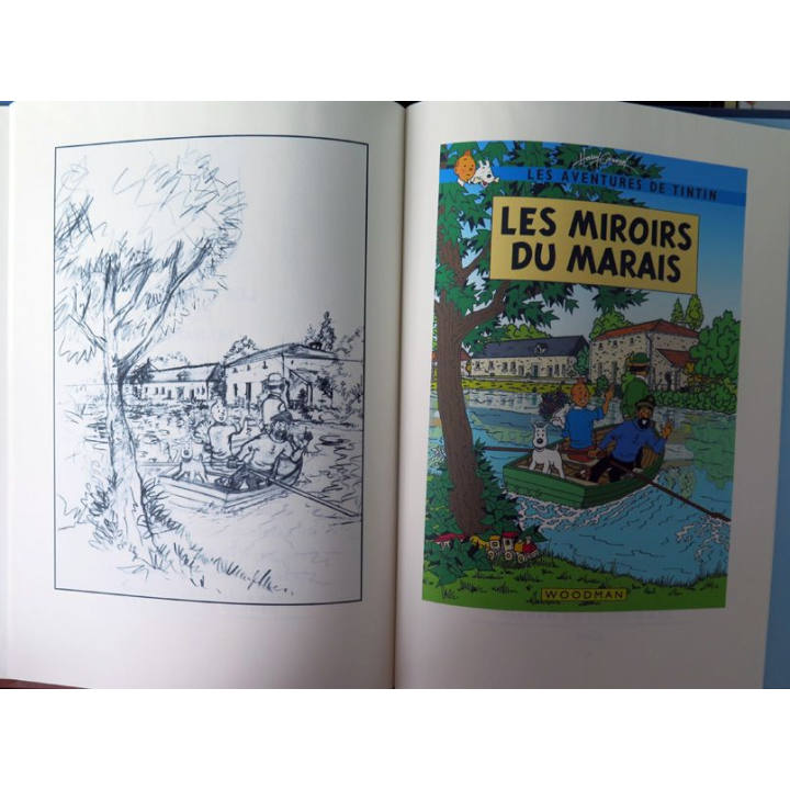Croquis et images de Tintin les neuf rêves de Harry Edwood Wood man dédicacé 