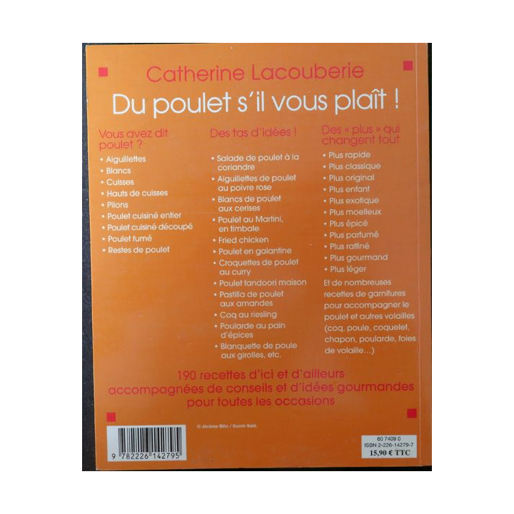 Du poulet s'il vous plait de Catherine Lacouberie dédicacé par l'auteur