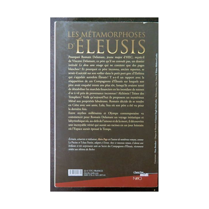 Les métamorphoses d'Eleusis de Alain Page dédicacé par l'auteur