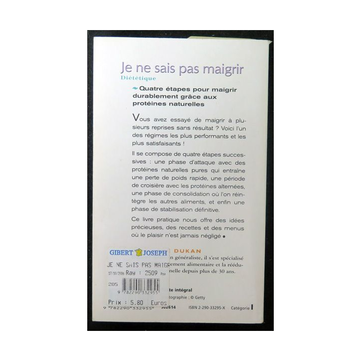 Je ne sais pas maigrir du Dr Pierre Dukan 