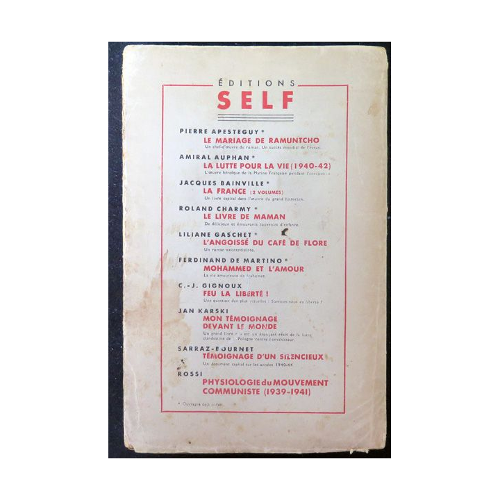 J'ai choisi la Liberté de Kravchenko Editions Self 1948