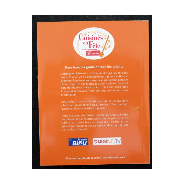 Carnet de cuisine cuisines en fête une initiative Francine