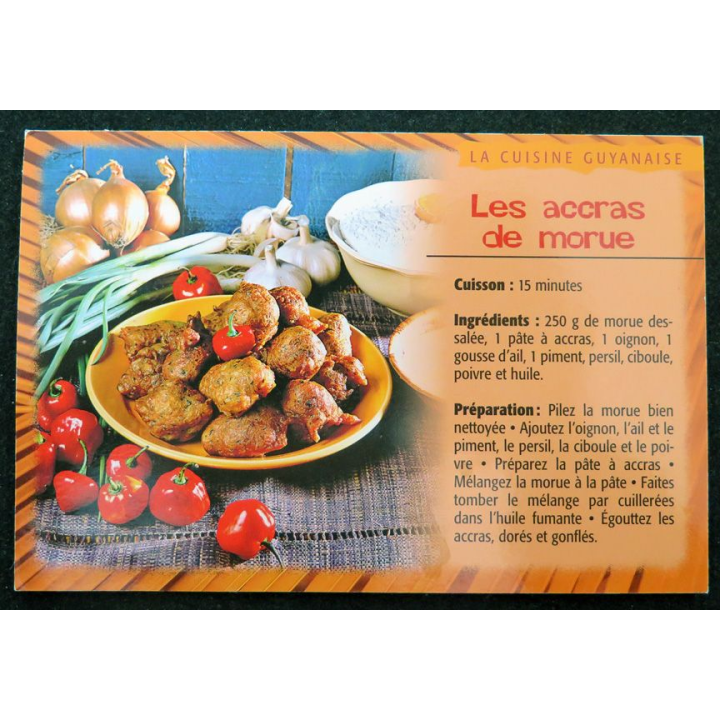 Carte postale La cuisine guyanaise Les accras de morue