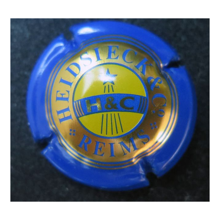 Muselet de champagne Heidsieck et Cie n° 66a contour bleu or brillant