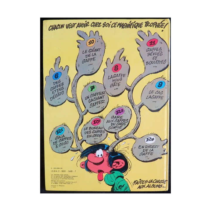 Bande dessinée GASTON 12 le Gang des Gaffeurs Dupuis 1976