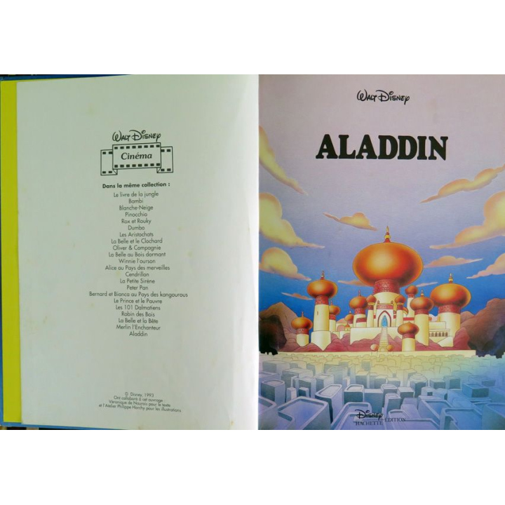 Livre ALADIN de Walt Disney Hachette édition 1993