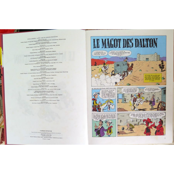 Bande dessinée LUCKY LUKE Le Magot des Dalton Morris et Vicq Dargaud 1984et Goscinny Dargaud 1975