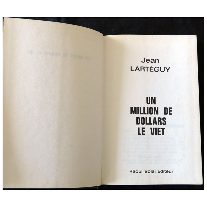 Un million de dollars le viet de Lartéguy aux Editions Solar