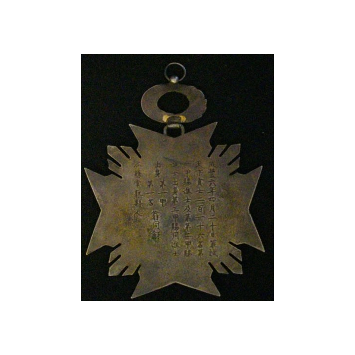 CHINE : médaille militaire chinoise  inconnue (Copie sur métal en émail)