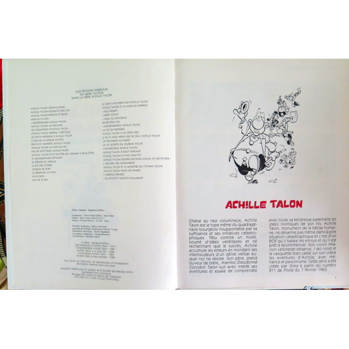 Bande dessinée ACHILLE TALON vous salue bien par Greg Shell