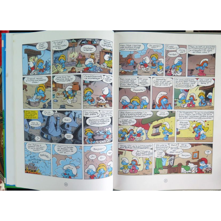 Bande dessinée LES P'TITS SCHTROUMPFS et le schtroumpf robot Dupuis 1988