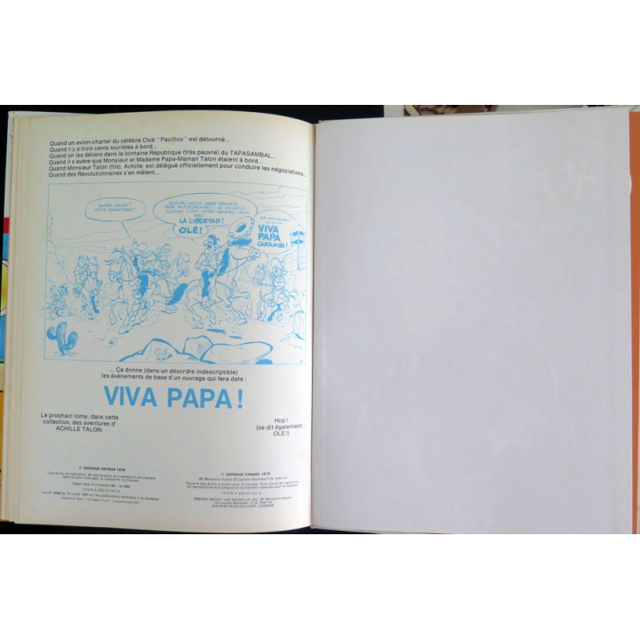 Bande dessinée ACHILLE TALON et le Grain de la Folie par Greg Dzrgaud 1981