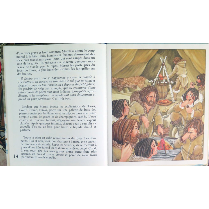 Livre DES ENFANTS DANS L'HISTOIRE Au temps des Cavernes Casterman 1984