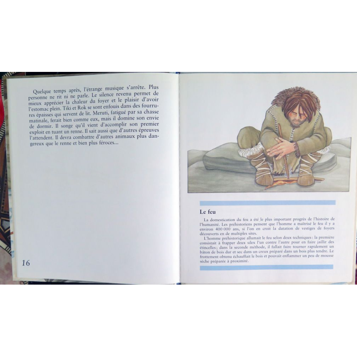 Livre DES ENFANTS DANS L'HISTOIRE Au temps des Cavernes Casterman 1984
