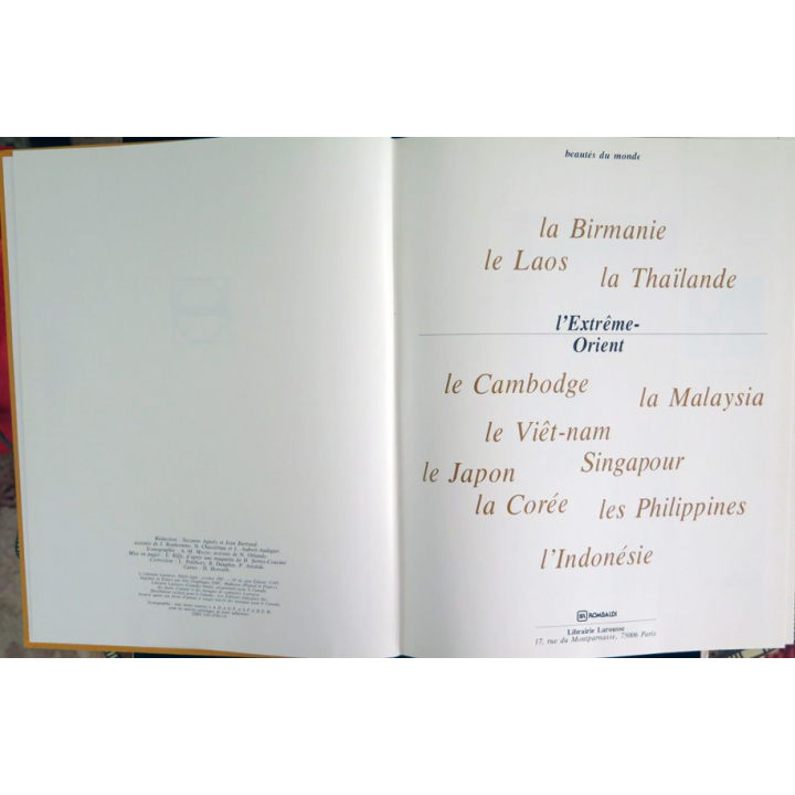 Livre Beautés du Monde sur L'Extrême Orient Larousse 1982