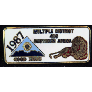 LIONS CLUB : insigne émaillé du Multiple District 410 Southern Africa 1987 Good Hope
