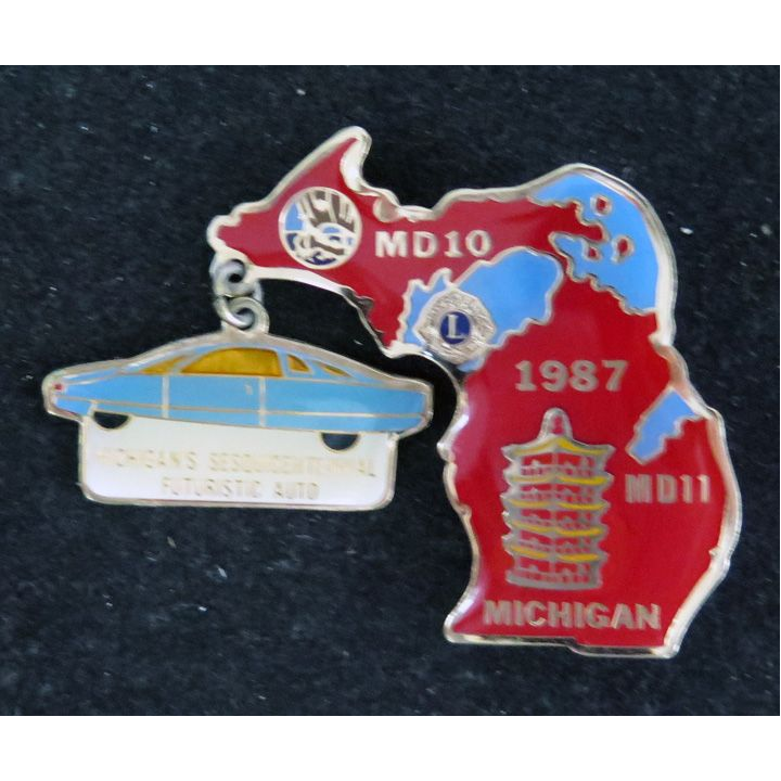 LIONS CLUB : insigne Multidistrict MD 10 et MD 11 MICHIGAN 1987  Michigan's