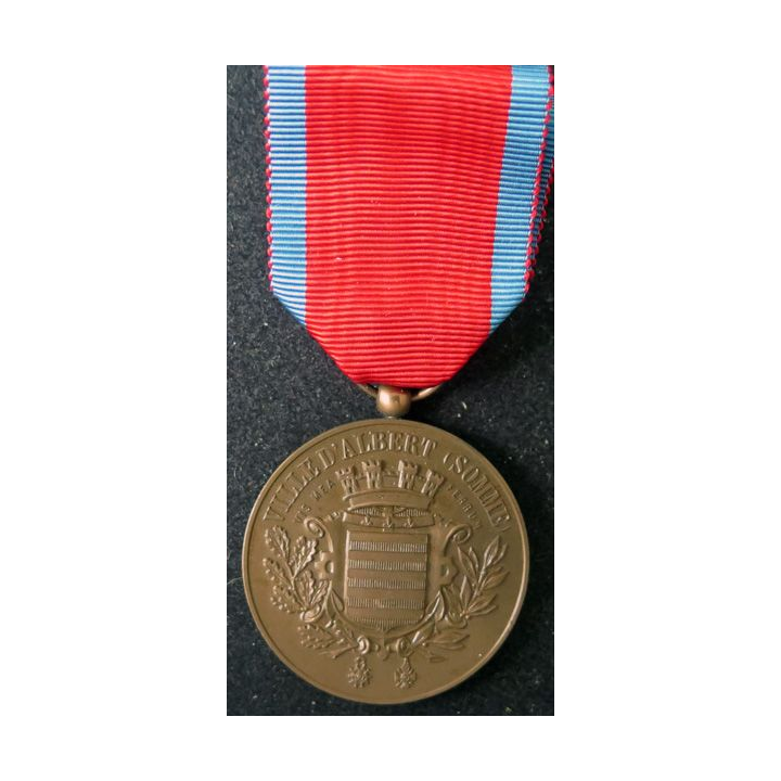 FRANCE : Médaille ordonnance en bronze de la Ville d'Albert Somme 1974