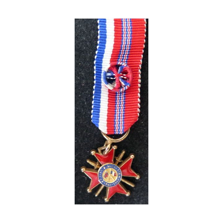 FRANCE : Médaille miniature officier 1° Classe de l'association Franco Britannique 1940 1944