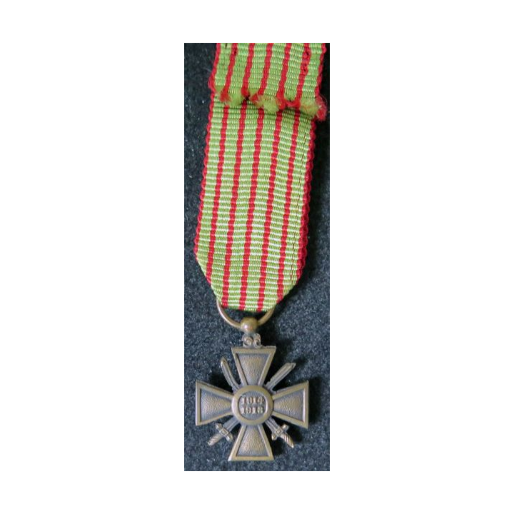 FRANCE : Médaille miniature de la Crox de guerre 1914 1918
