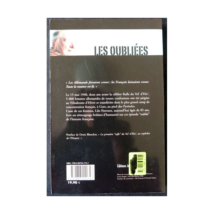 Les oubliées de Lilo Petersen aux Editions Jacob-Duvernet