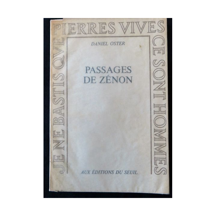 Passage de Zénon de Daniel Oster aux Editions du Seuil