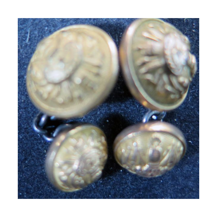 Paire de boutons de manchette d'Officier Général 3° république
