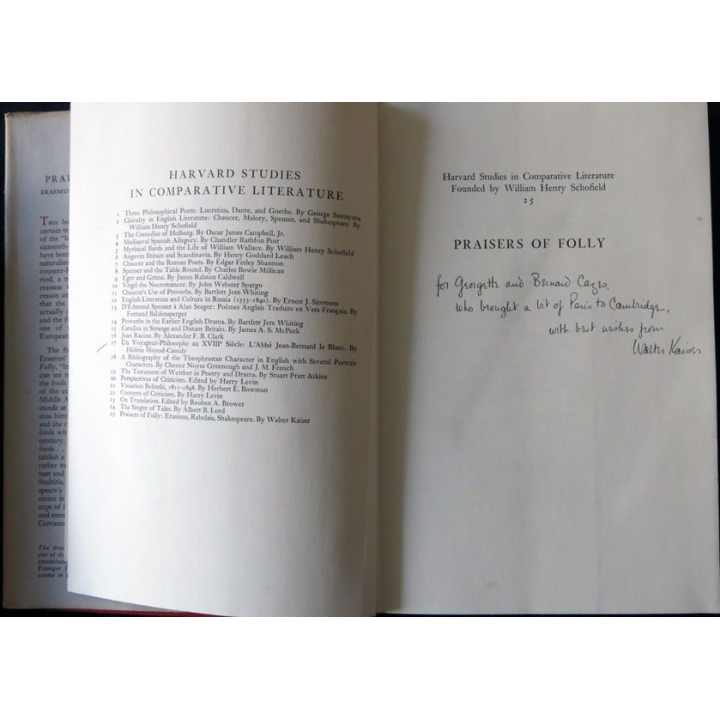 Praisers of Folly de Walther Kaiser aux éditions Harvard University Press Dédicacé par l'auteur