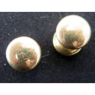 Paire de boutons de manchette en métal doré
