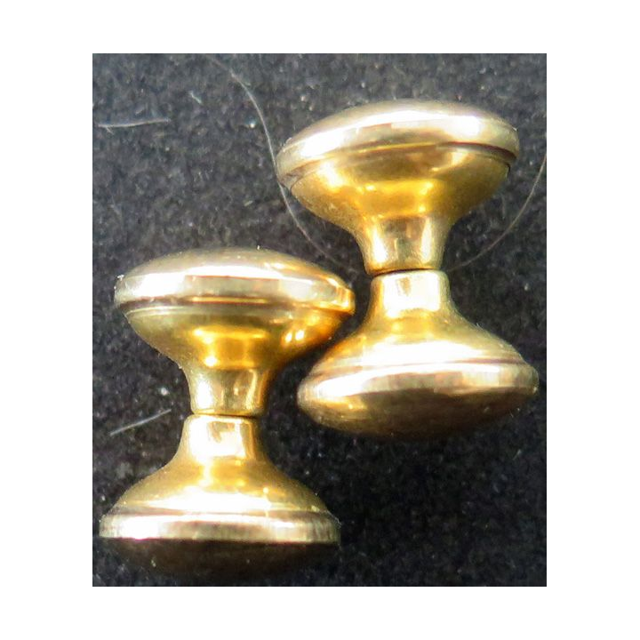 Paire de boutons de manchette en métal doré