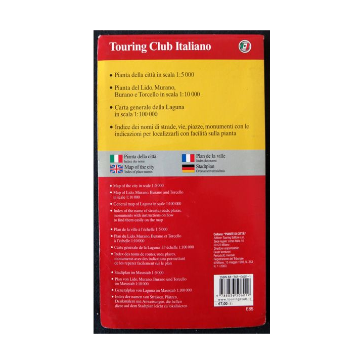 Touring Club Italiano : Venezia 1 : 5000 Collectif