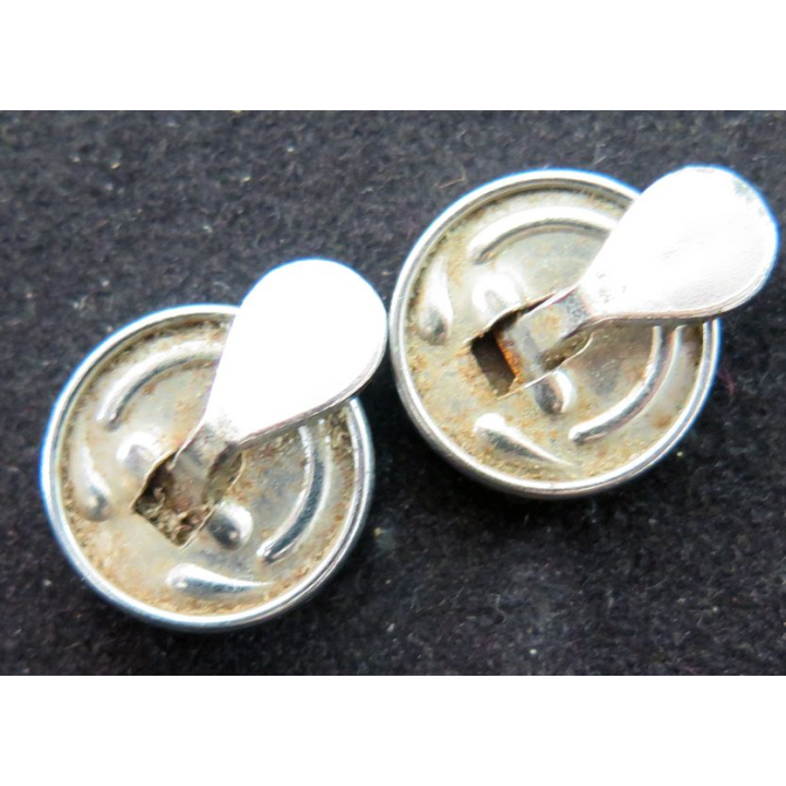 Paire de boutons de manchette en Chrome Vintage