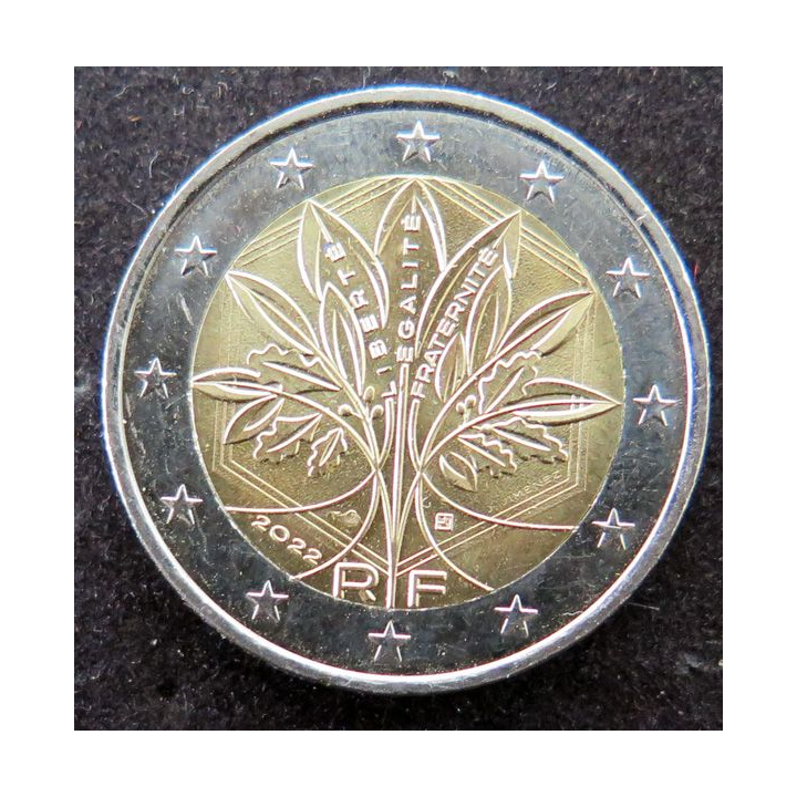 FRANCE : Pièce de 2 euros darbre Liberté Egalité Fraternité 2022