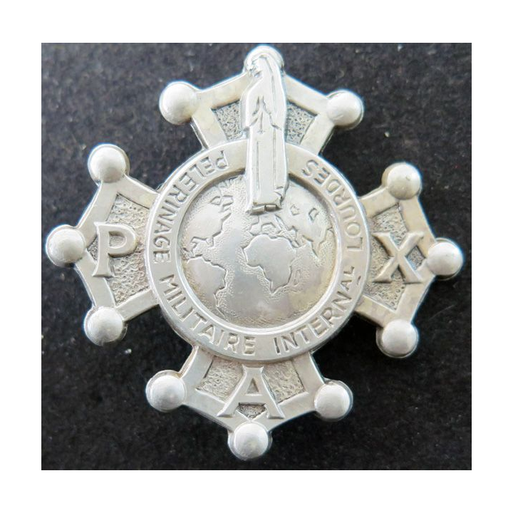 PMI : 5° pèlerinage militaire international de Lourdes en 1963 argenté clair