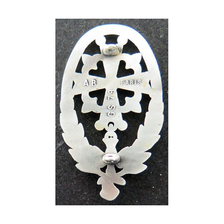 Insigne d'aumônier protestant argenté AB Paris GS 79