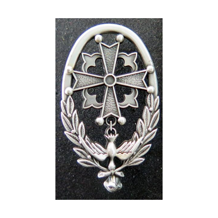 Insigne d'aumônier protestant argenté AB Paris GS 79